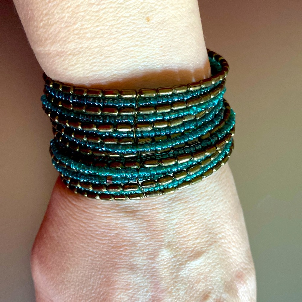 🌟3/$15 NWOT- PAPARAZZI: Turquoise & Cooper Stacked Seed Beads